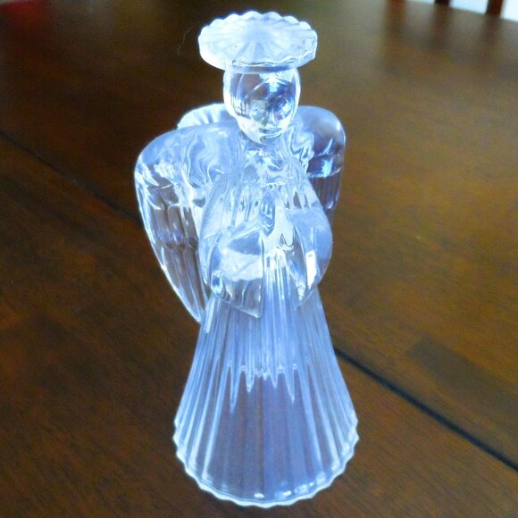 Vintage  Clear crystal Angel candleholder - Picture 1 of 5